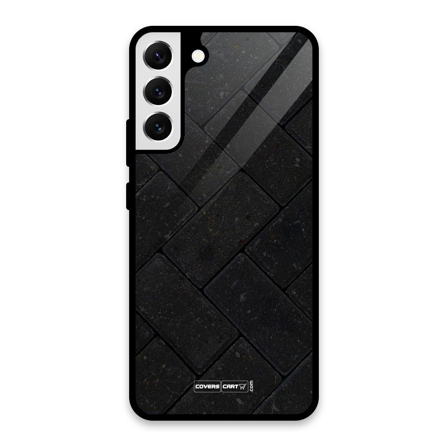 Bricks Pattern Glass Back Case for Galaxy S22 Plus 5G