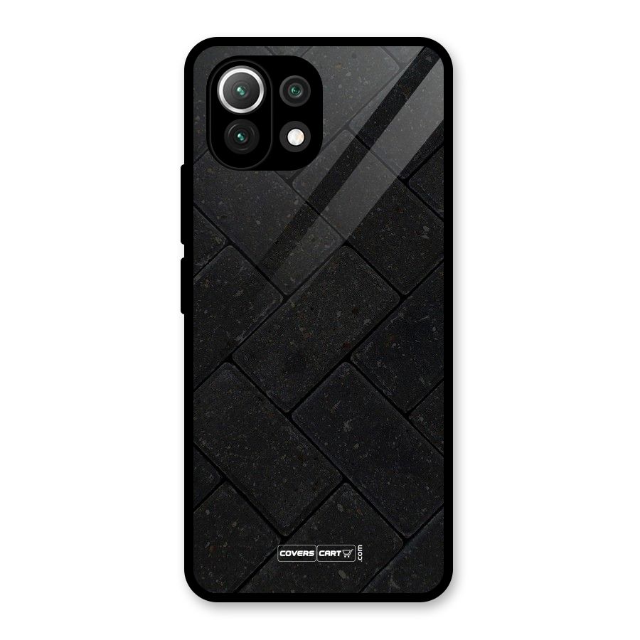 Bricks Pattern Glass Back Case for Mi 11 Lite
