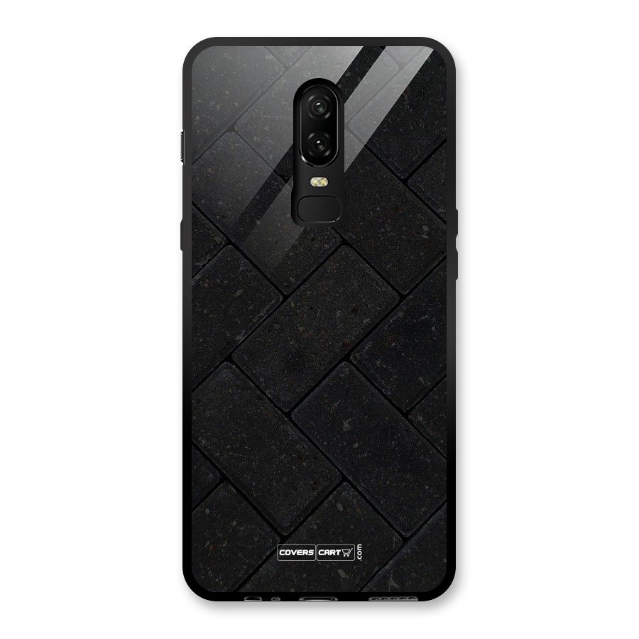 Bricks Pattern Glass Back Case for OnePlus 6