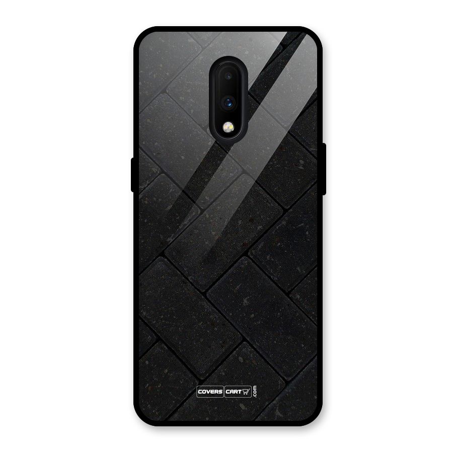 Bricks Pattern Glass Back Case for OnePlus 7