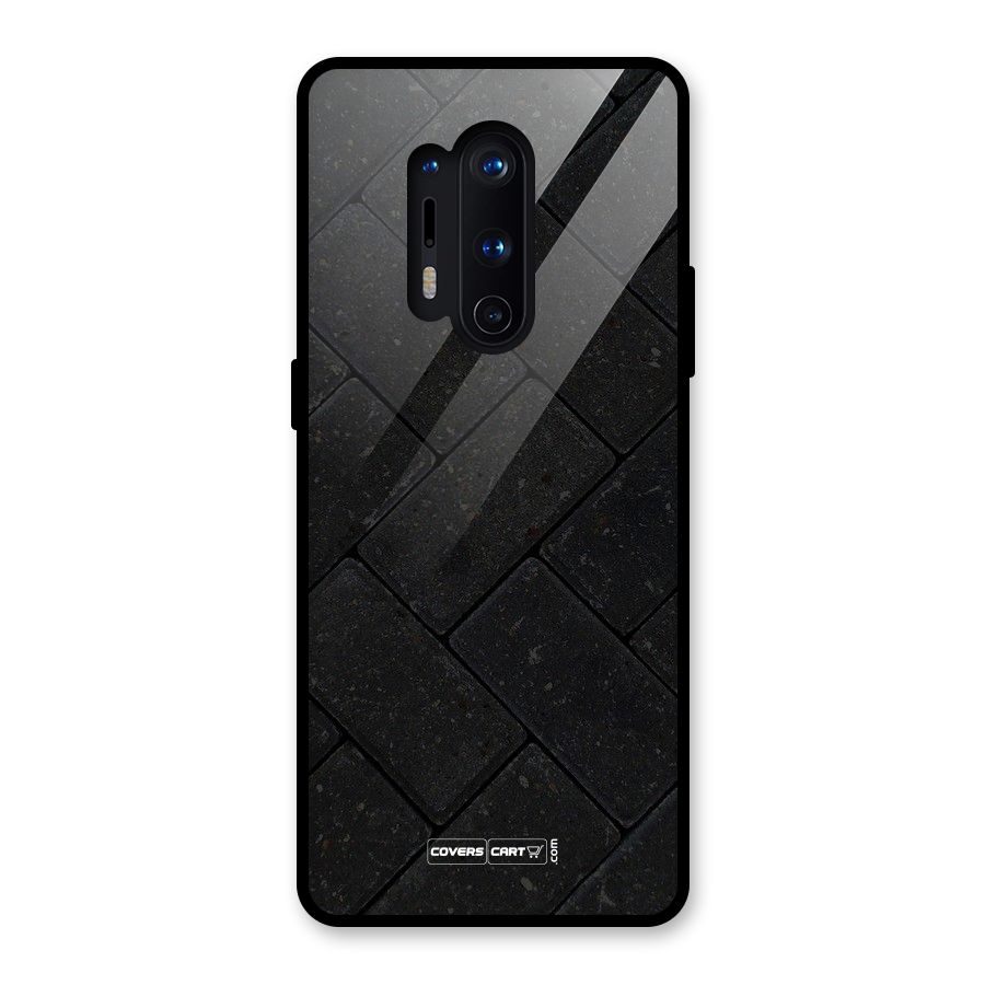 Bricks Pattern Glass Back Case for OnePlus 8 Pro