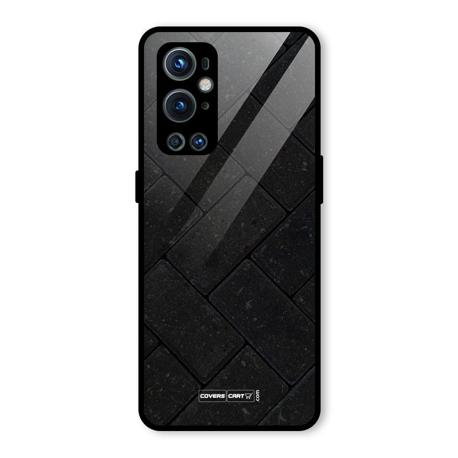 Bricks Pattern Glass Back Case for OnePlus 9 Pro