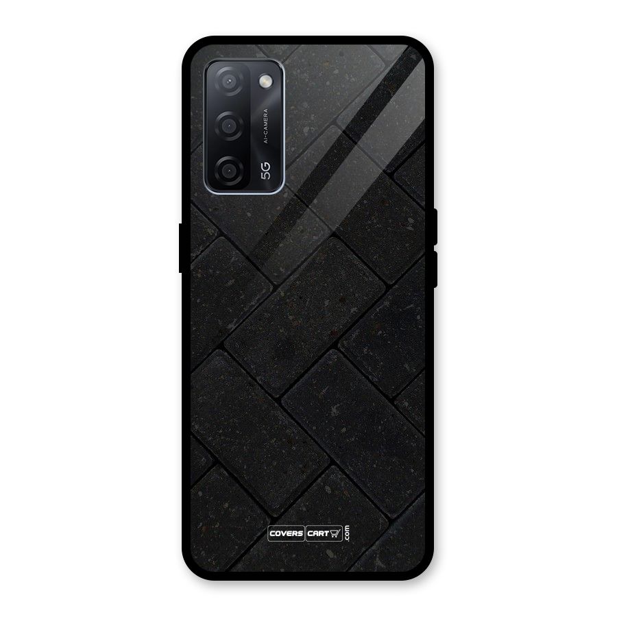 Bricks Pattern Glass Back Case for Oppo A53s 5G
