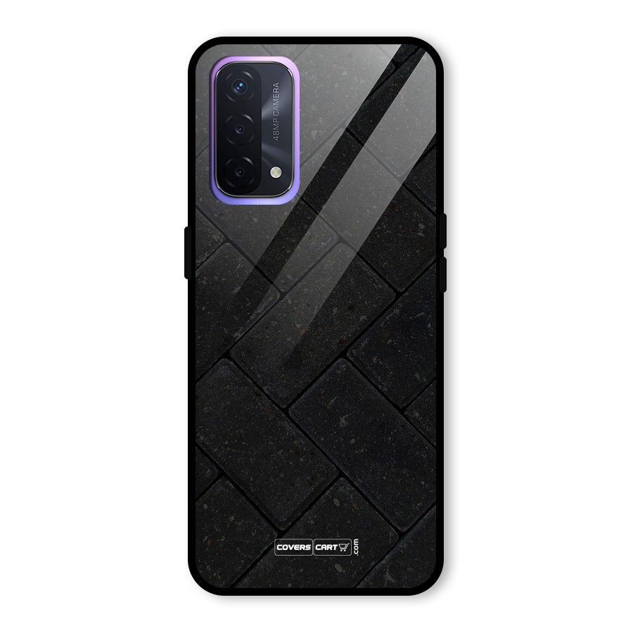 Bricks Pattern Glass Back Case for Oppo A74 5G