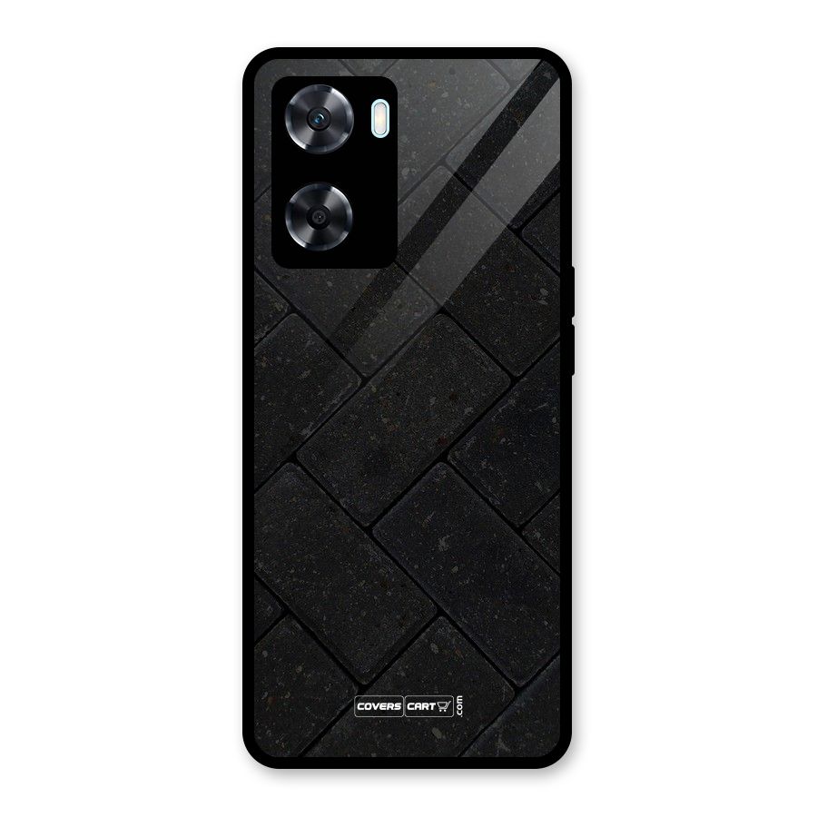 Bricks Pattern Glass Back Case for Oppo A77
