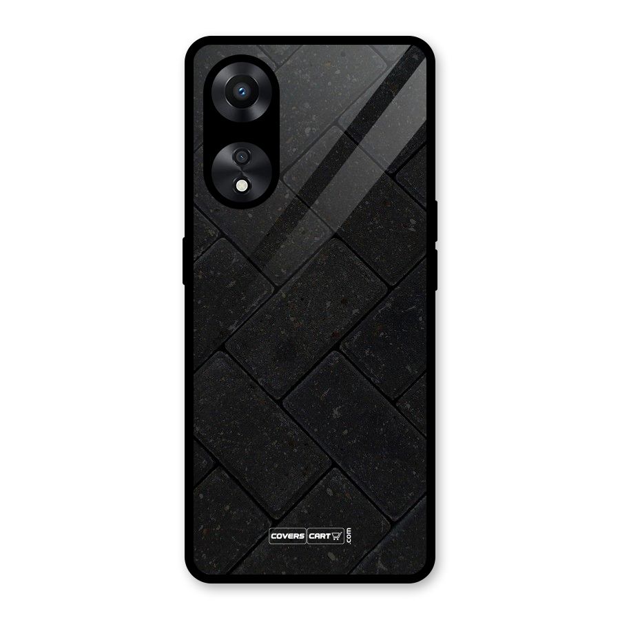 Bricks Pattern Glass Back Case for Oppo A78