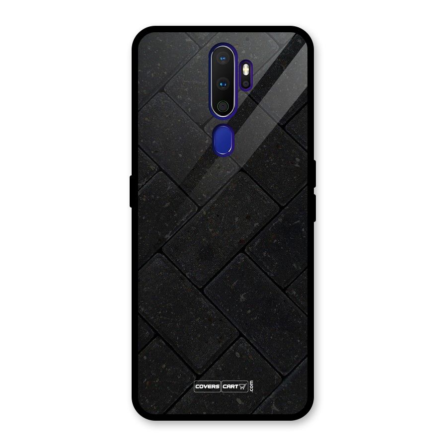 Bricks Pattern Glass Back Case for Oppo A9 (2020)