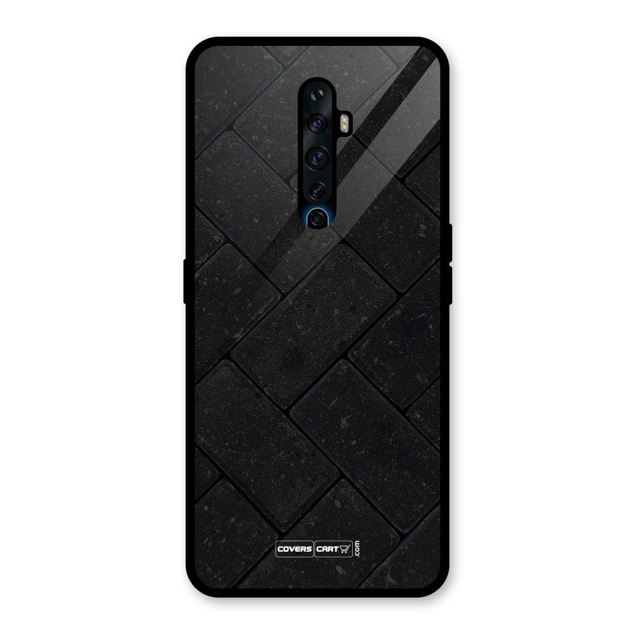 Bricks Pattern Glass Back Case for Oppo Reno2 F