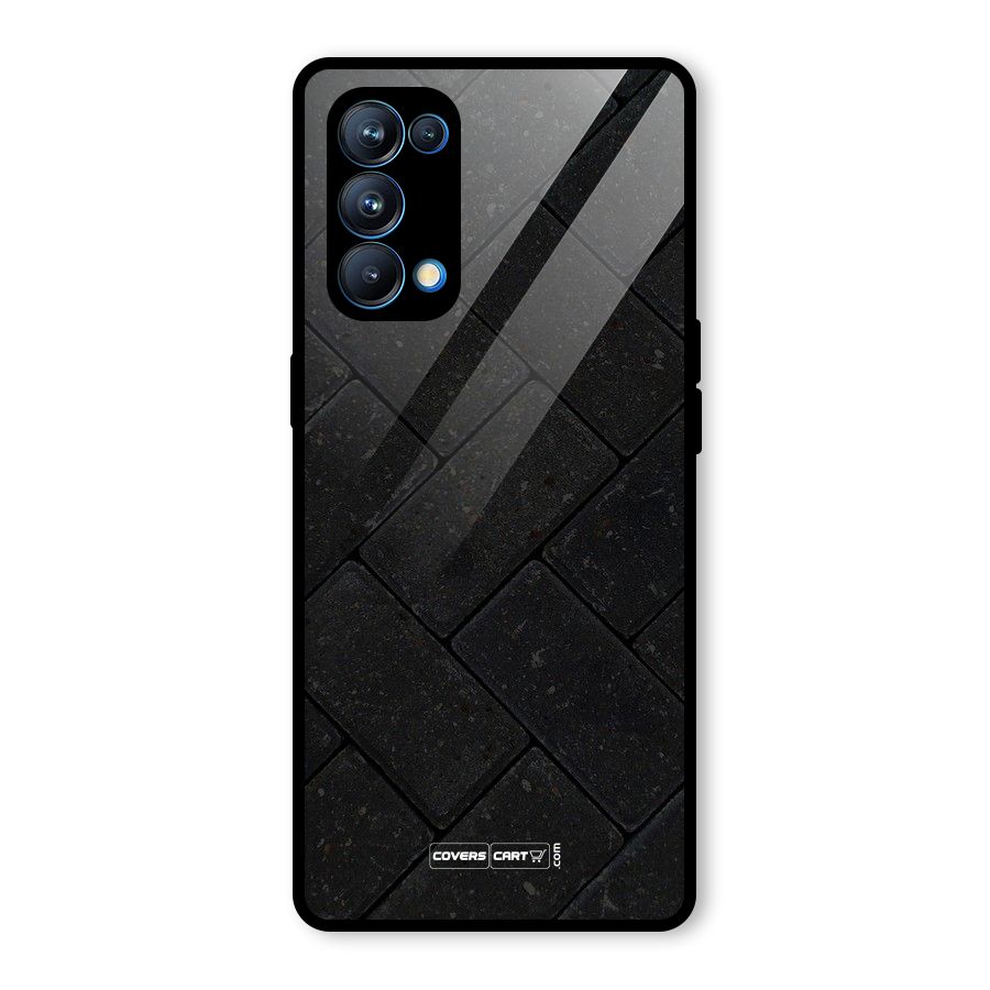 Bricks Pattern Glass Back Case for Oppo Reno5 Pro 5G