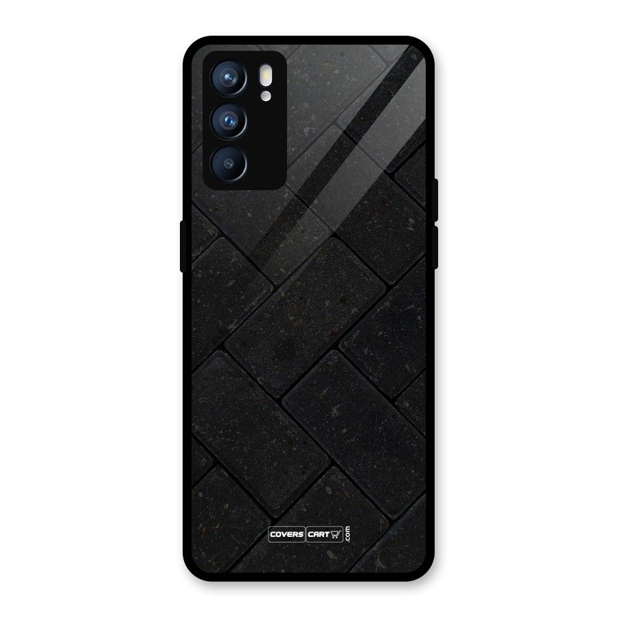 Bricks Pattern Glass Back Case for Oppo Reno6 5G