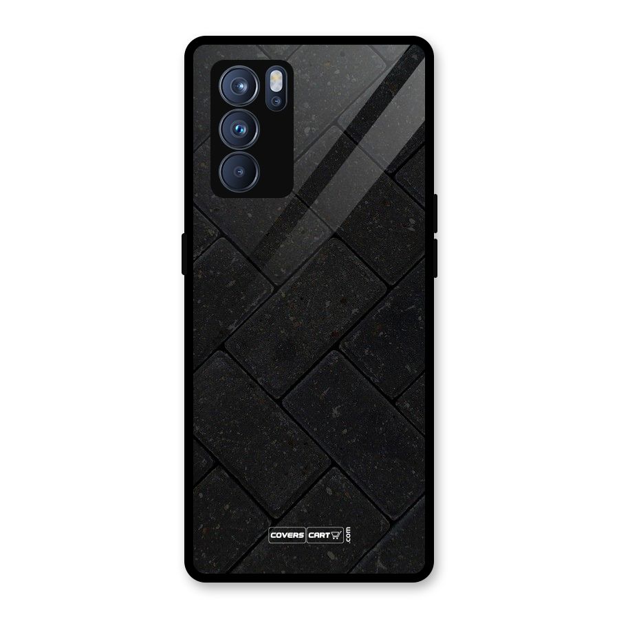 Bricks Pattern Glass Back Case for Oppo Reno6 Pro 5G