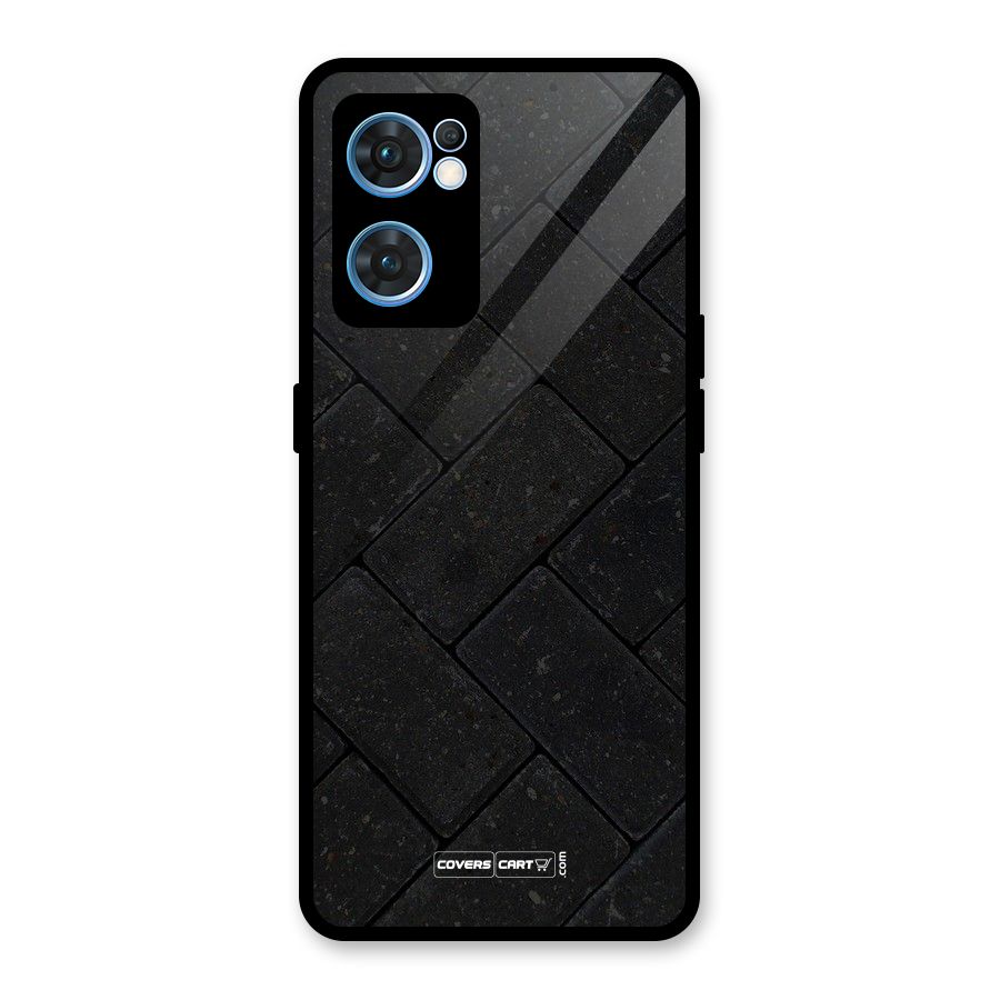 Bricks Pattern Glass Back Case for Oppo Reno7 5G