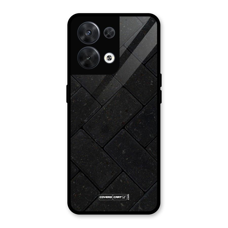 Bricks Pattern Glass Back Case for Oppo Reno8 5G