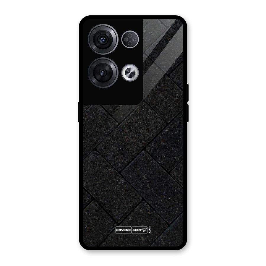 Bricks Pattern Glass Back Case for Oppo Reno8 Pro 5G