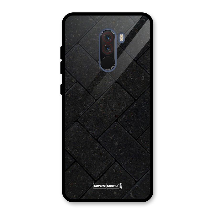 Bricks Pattern Glass Back Case for Poco F1
