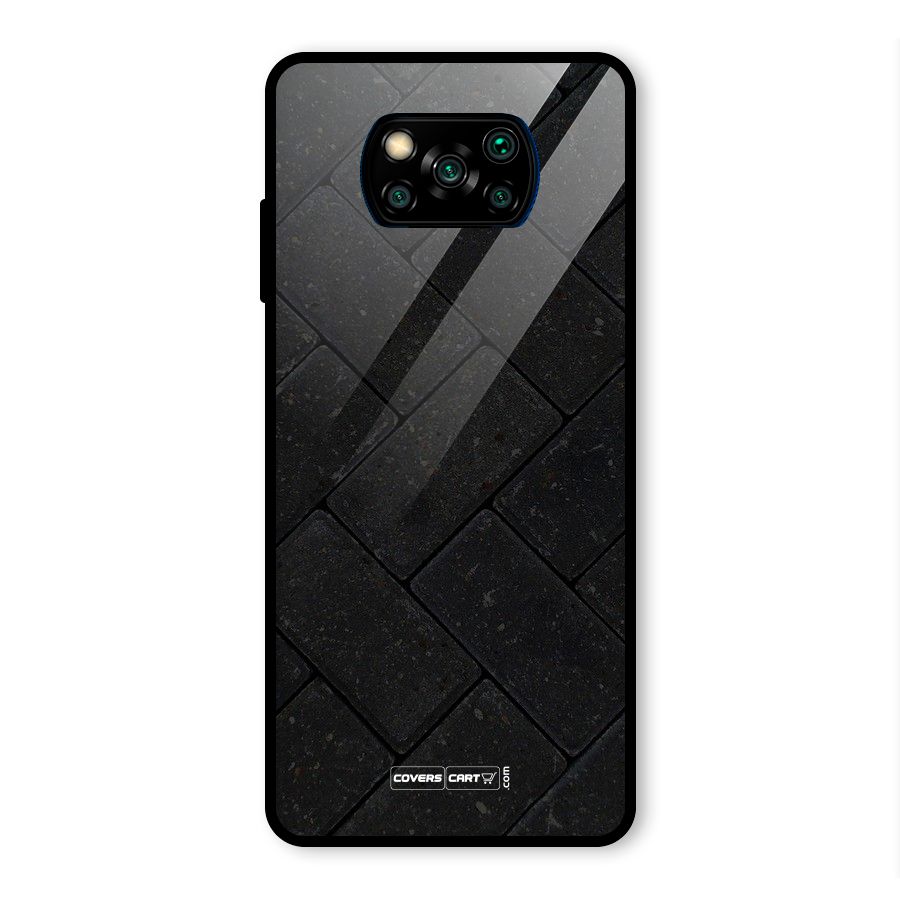 Bricks Pattern Glass Back Case for Poco X3 Pro