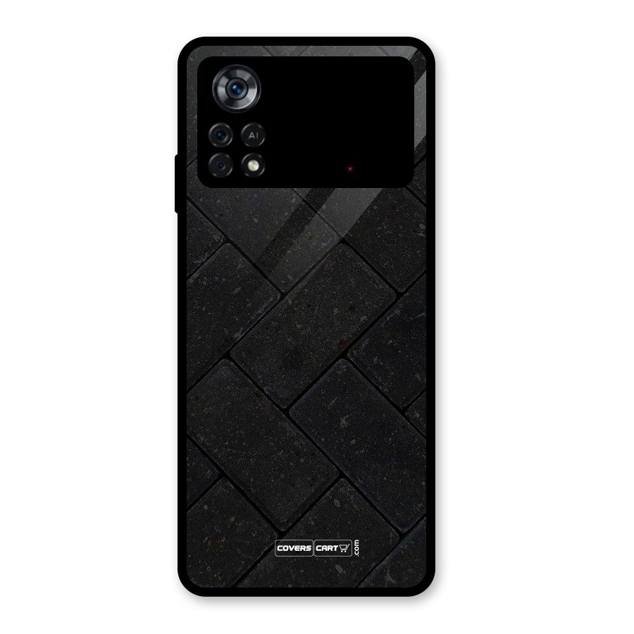 Bricks Pattern Glass Back Case for Poco X4 Pro 5G