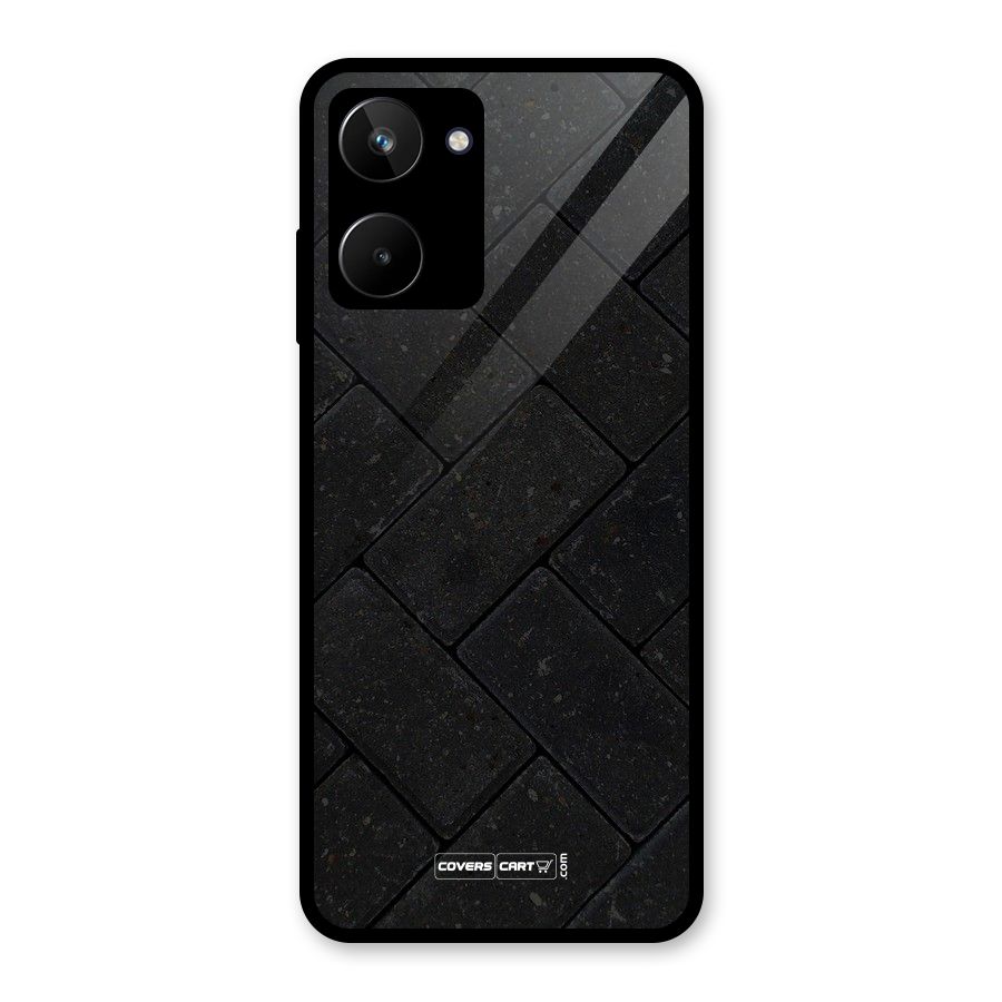 Bricks Pattern Glass Back Case for Realme 10