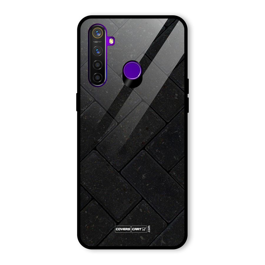 Bricks Pattern Glass Back Case for Realme 5 Pro