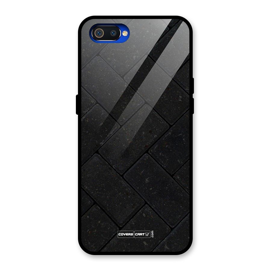 Bricks Pattern Glass Back Case for Realme C2