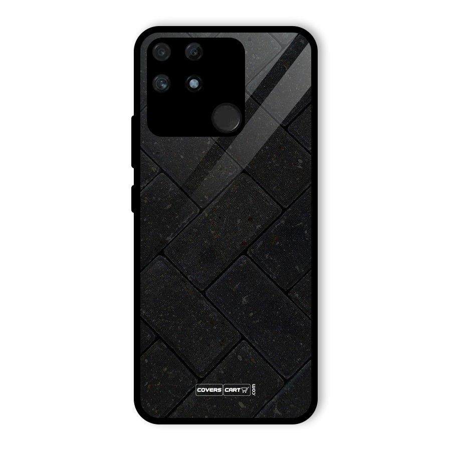 Bricks Pattern Glass Back Case for Realme Narzo 50A