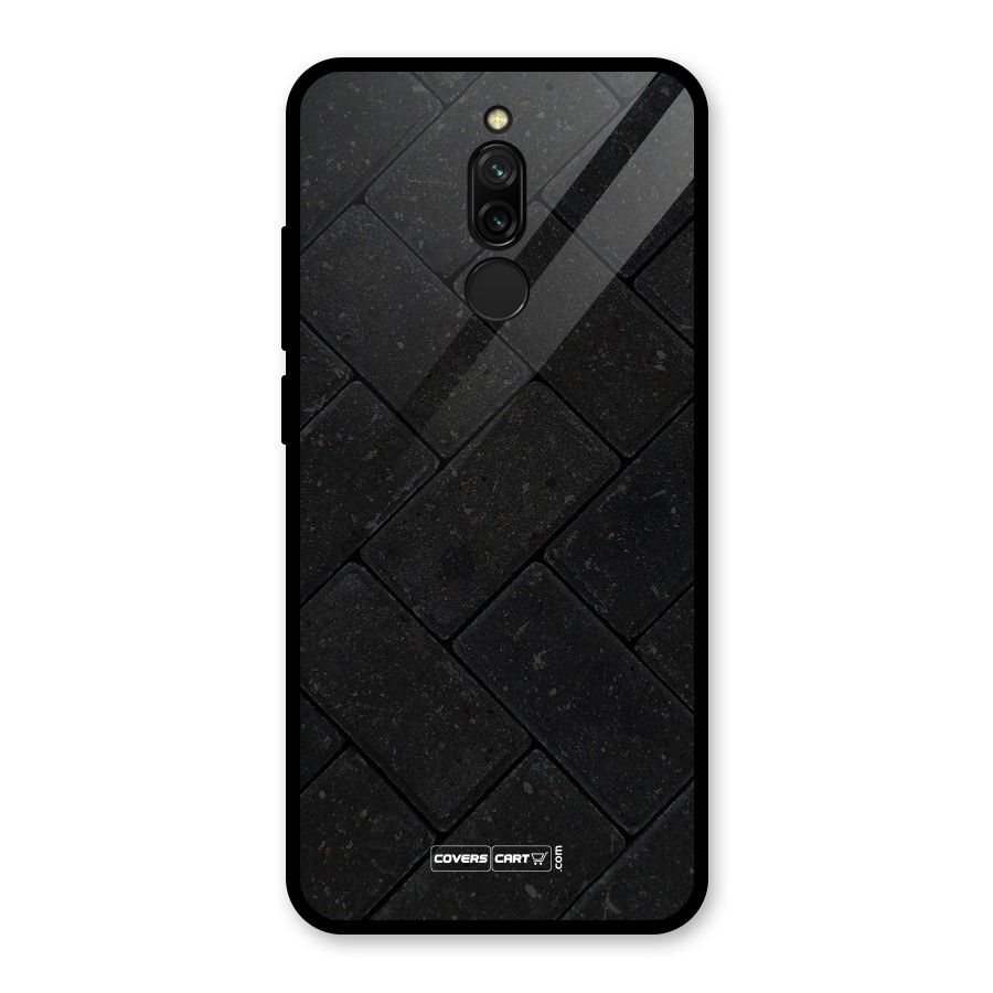 Bricks Pattern Glass Back Case for Redmi 8