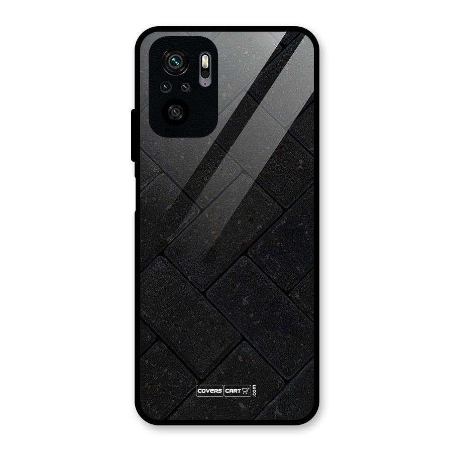 Bricks Pattern Glass Back Case for Redmi Note 10S