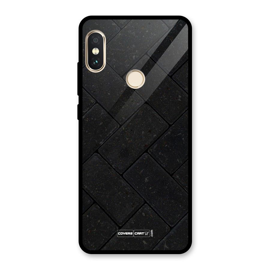 Bricks Pattern Glass Back Case for Redmi Note 5 Pro