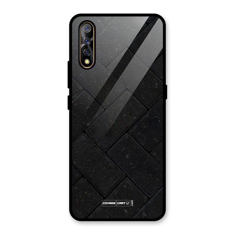 Bricks Pattern Glass Back Case for Vivo S1