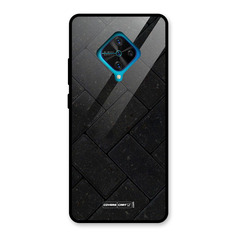 Bricks Pattern Glass Back Case for Vivo S1 Pro