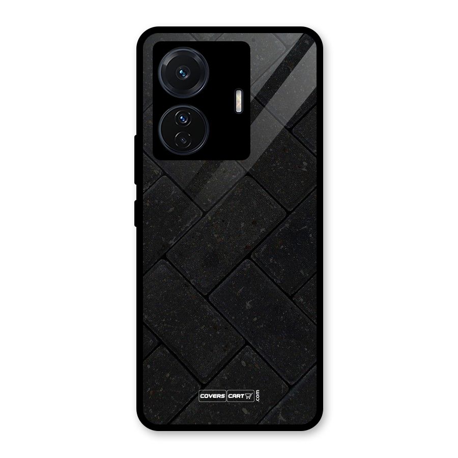 Bricks Pattern Glass Back Case for Vivo T1 Pro