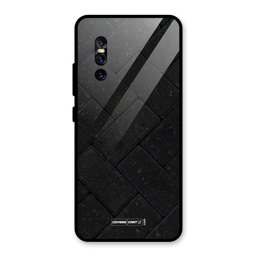 Bricks Pattern Glass Back Case for Vivo V15 Pro