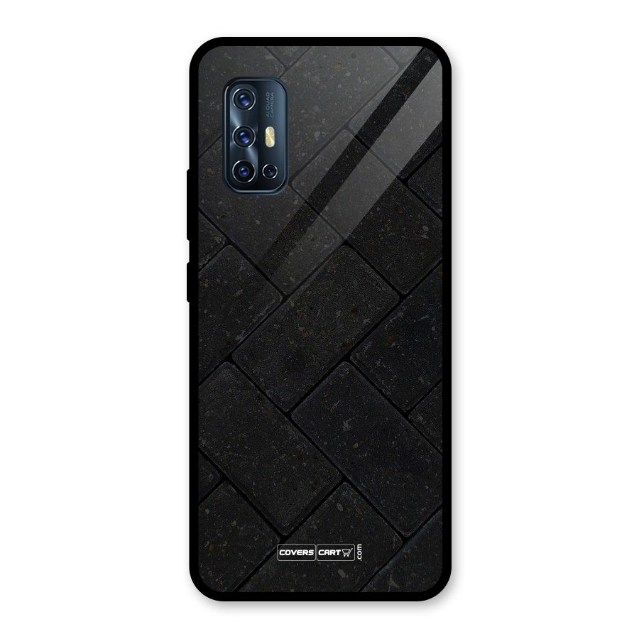 Bricks Pattern Glass Back Case for Vivo V17