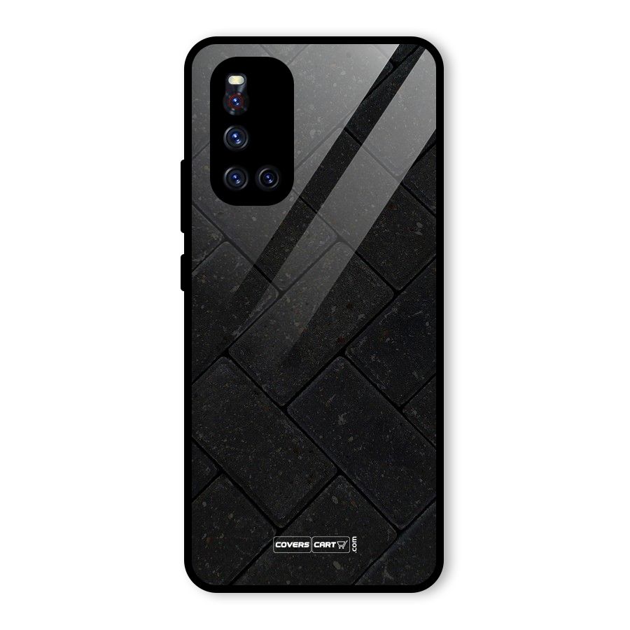 Bricks Pattern Glass Back Case for Vivo V19
