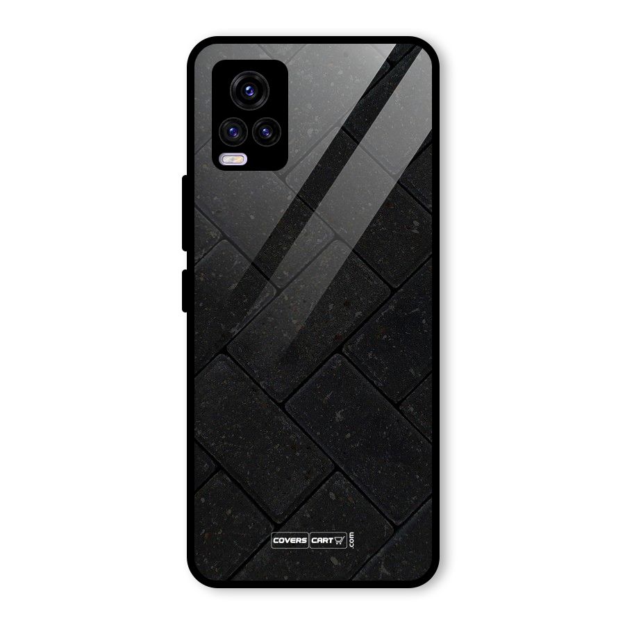 Bricks Pattern Glass Back Case for Vivo V20