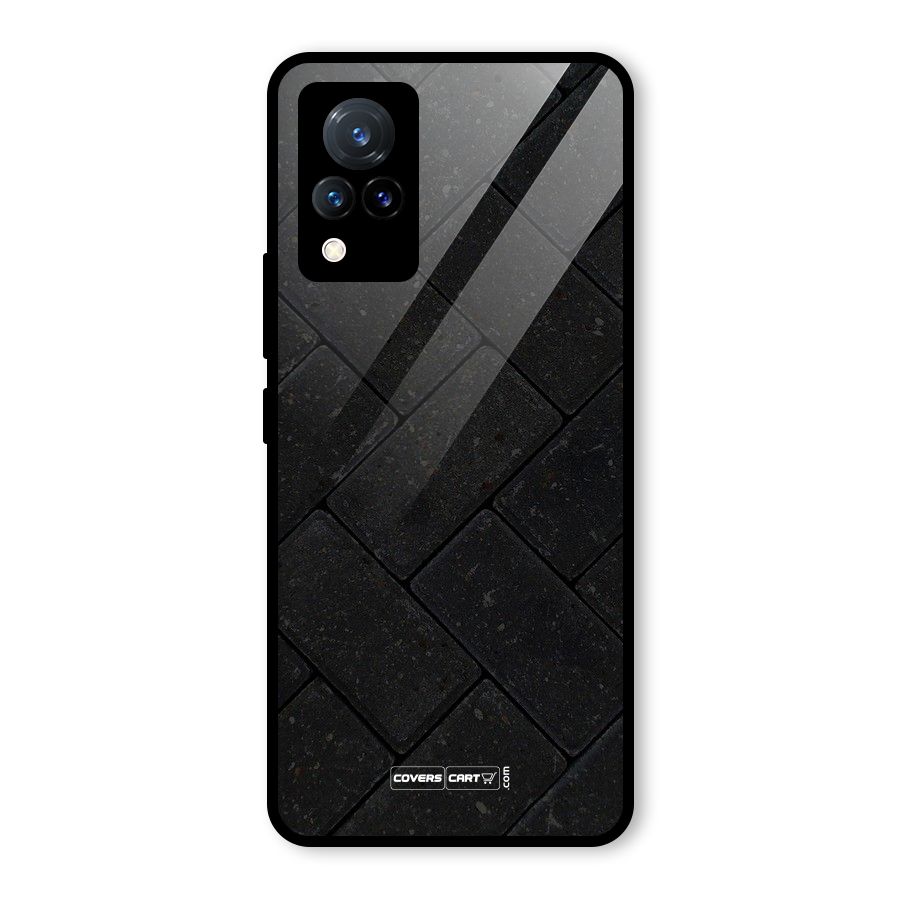 Bricks Pattern Glass Back Case for Vivo V21 5G