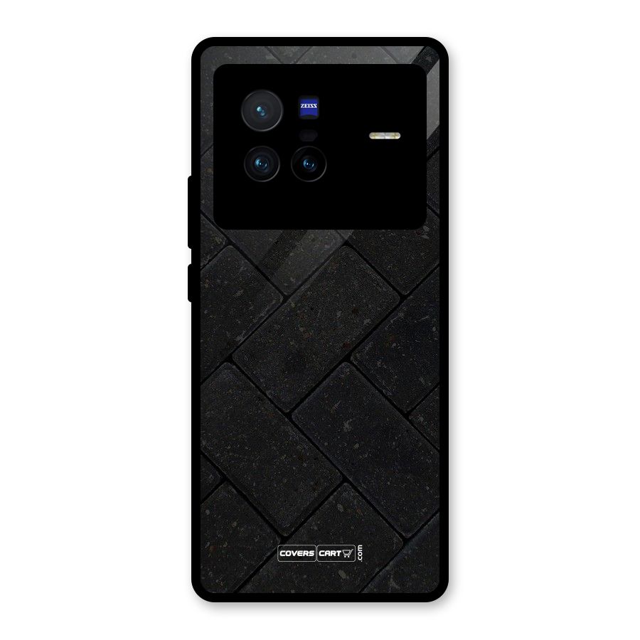 Bricks Pattern Glass Back Case for Vivo X80