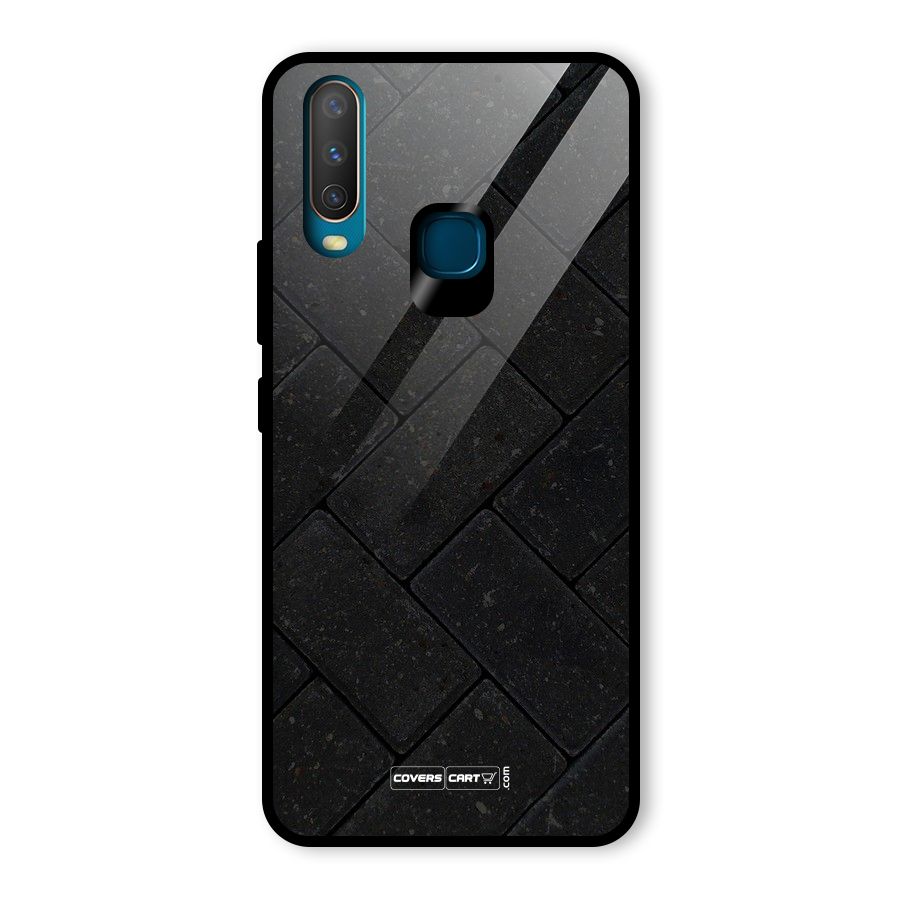 Bricks Pattern Glass Back Case for Vivo Y12
