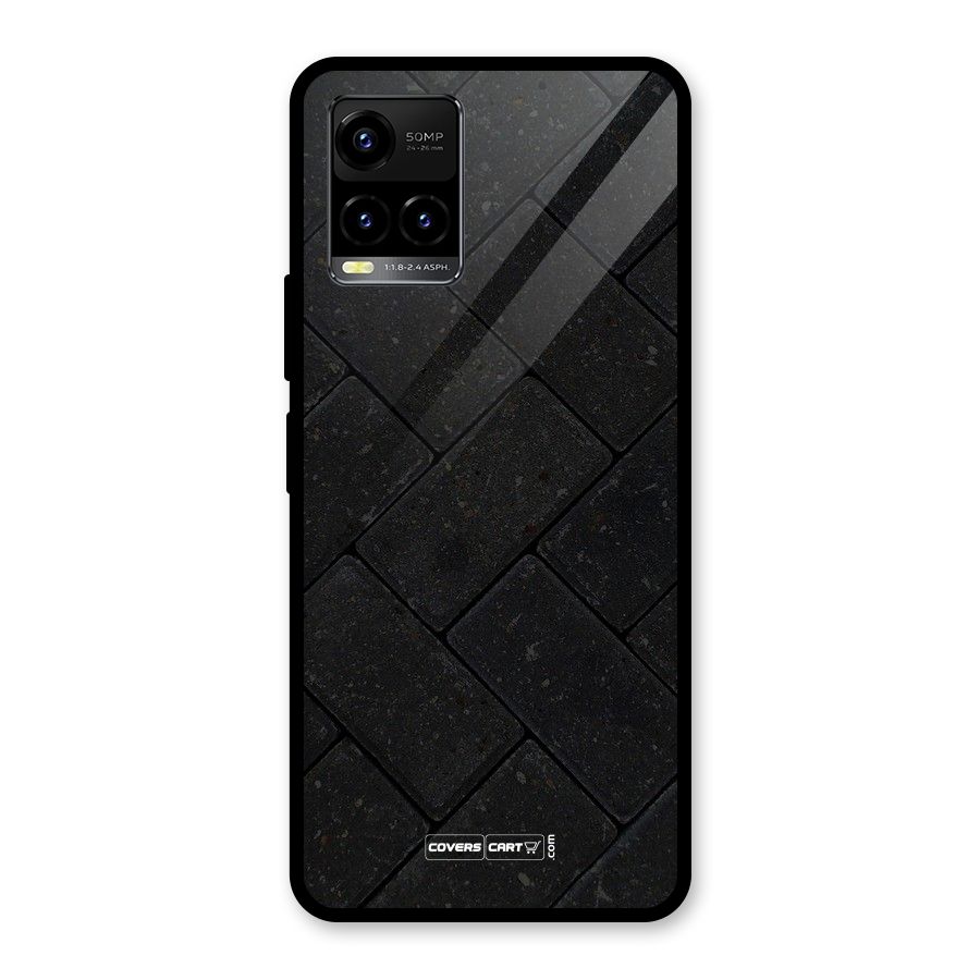 Bricks Pattern Glass Back Case for Vivo Y21A