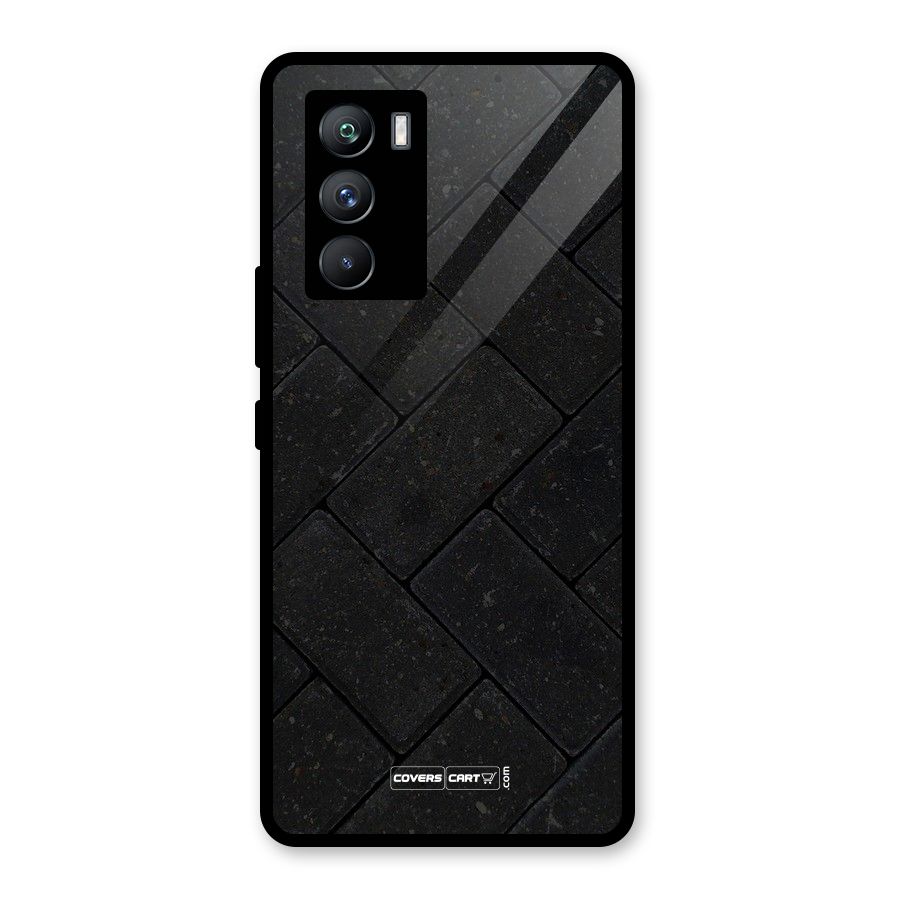 Bricks Pattern Glass Back Case for Vivo iQOO 9 SE