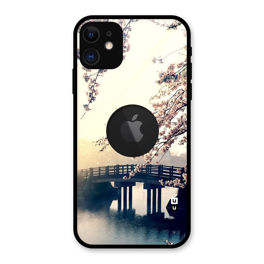 Bridge Blossom Glass Back Case for iPhone 11 Logo Cut