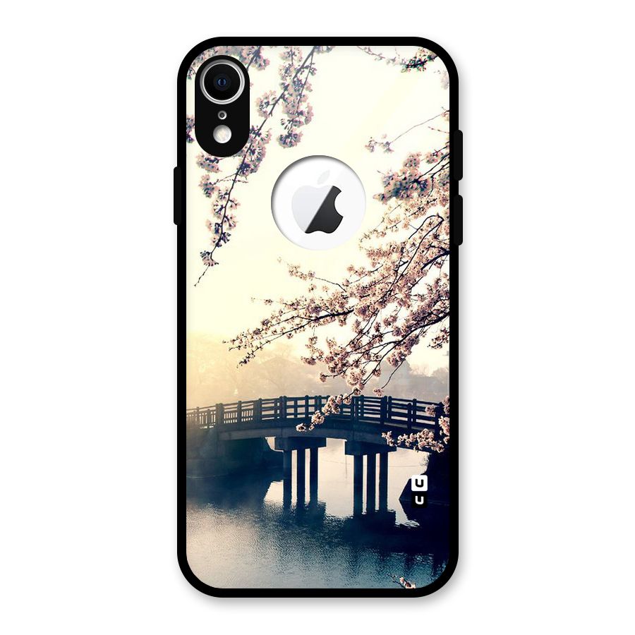 Bridge Blossom Glass Back Case for iPhone XR Logo Cut