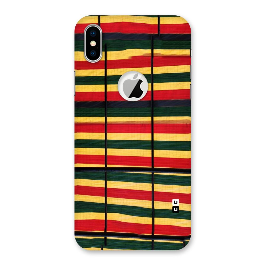 Bright Colors Lines Back Case for iPhone X Logo Cut
