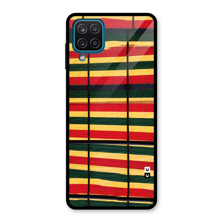 Bright Colors Lines Glass Back Case for Galaxy A12