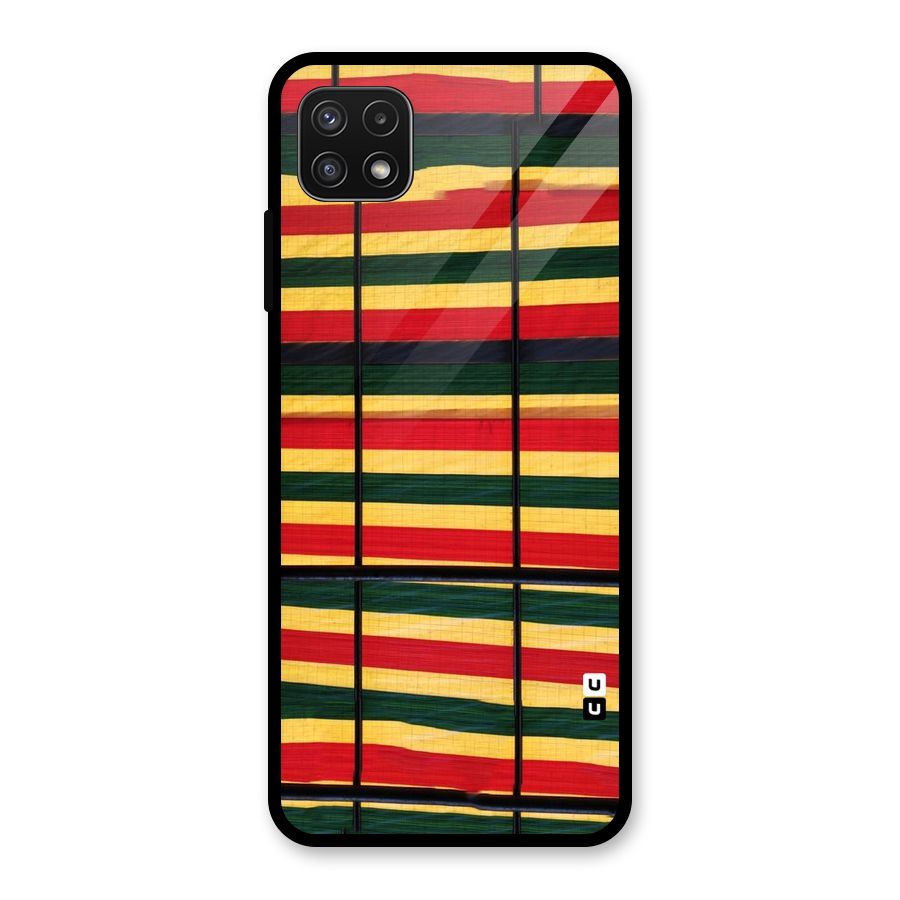 Bright Colors Lines Glass Back Case for Galaxy A22 5G