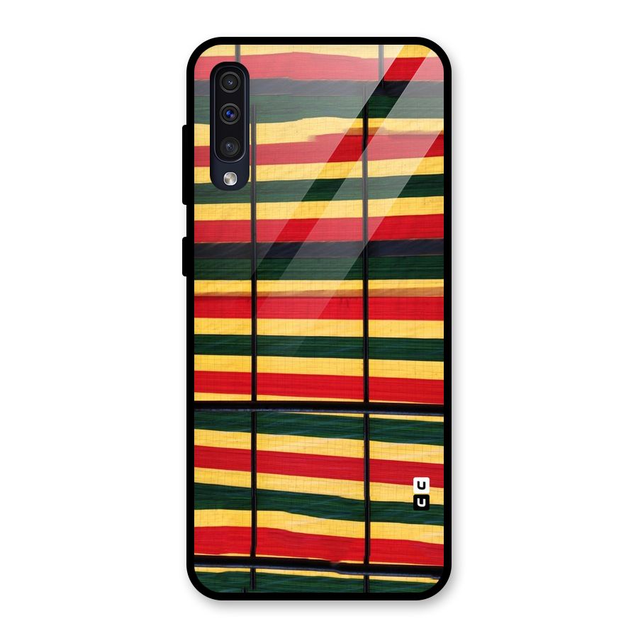 Bright Colors Lines Glass Back Case for Galaxy A50s
