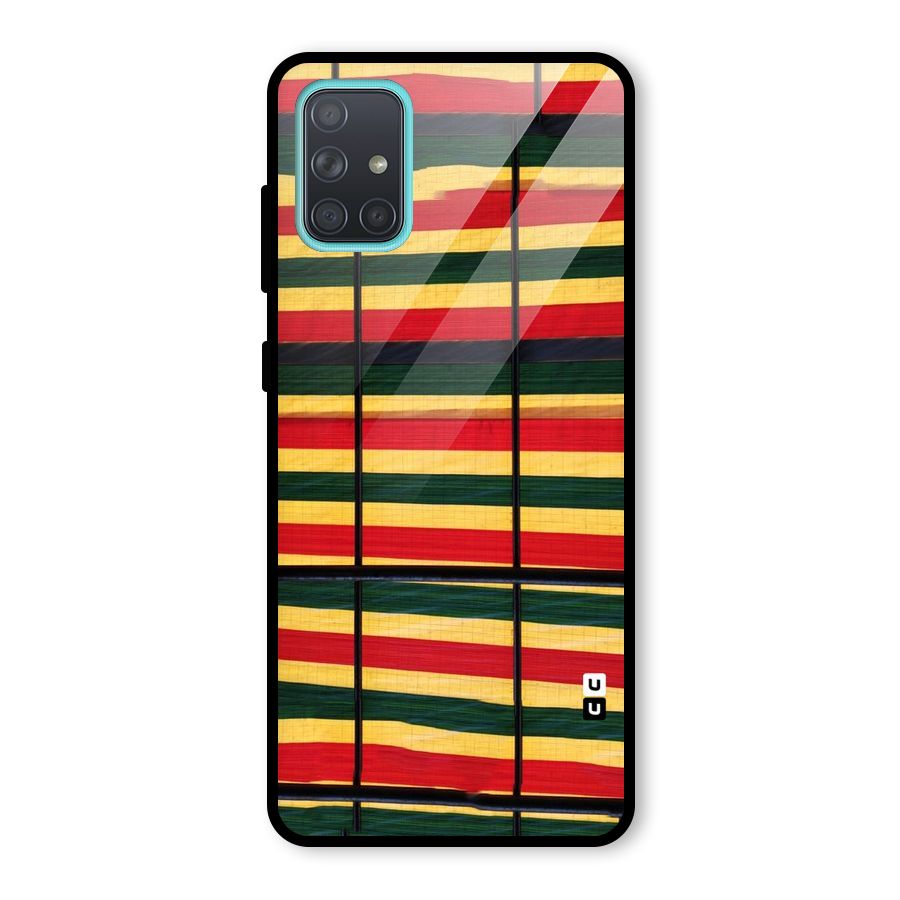 Bright Colors Lines Glass Back Case for Galaxy A71