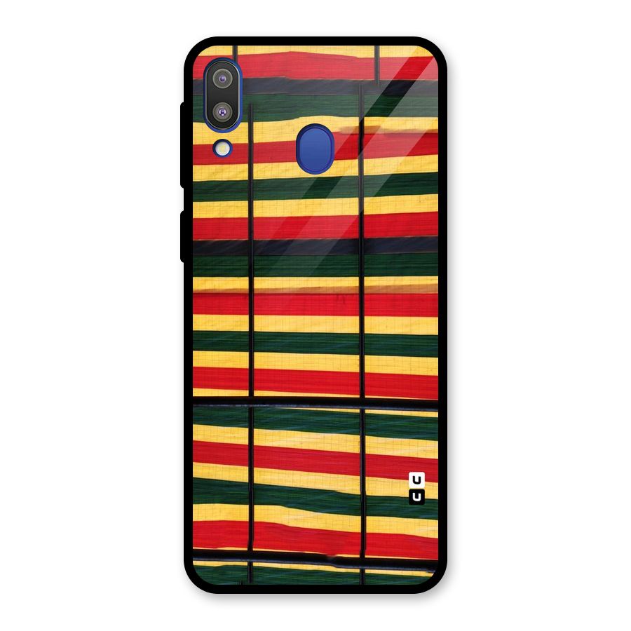 Bright Colors Lines Glass Back Case for Galaxy M20