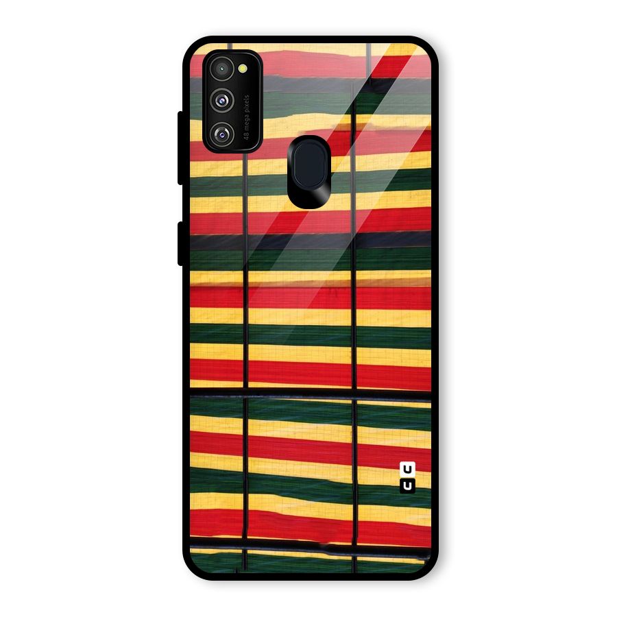 Bright Colors Lines Glass Back Case for Galaxy M30s