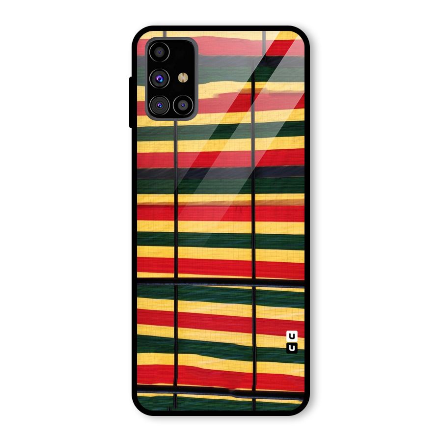 Bright Colors Lines Glass Back Case for Galaxy M31s